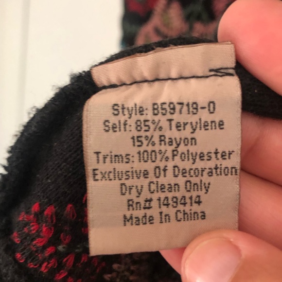 JOHNNY WAS WOMEN'S BLACK AYA KIMONO size XS fits 4-8 - Picture 5 of 8